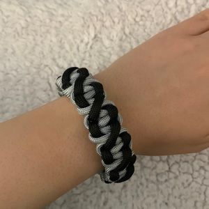 Grey and Black DNA Helix Paracord Bracelet